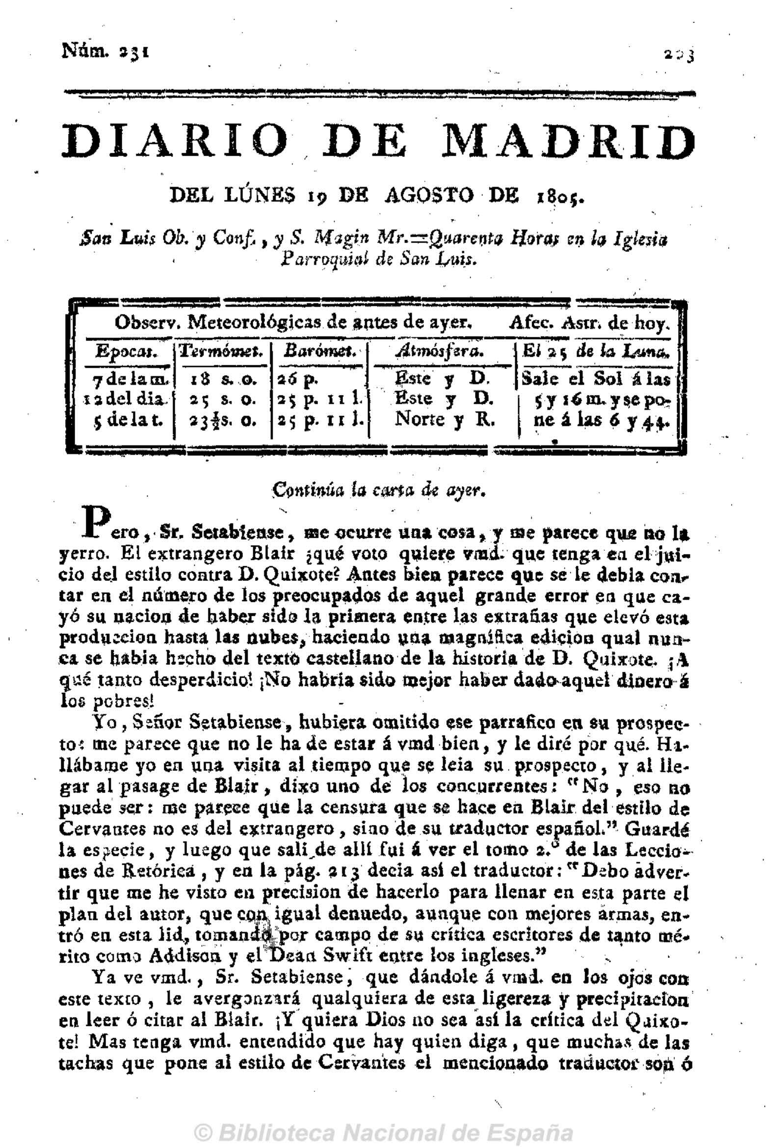 Continúa la carta de ayer [Carta quinta en respuesta al Anti-Quijote]