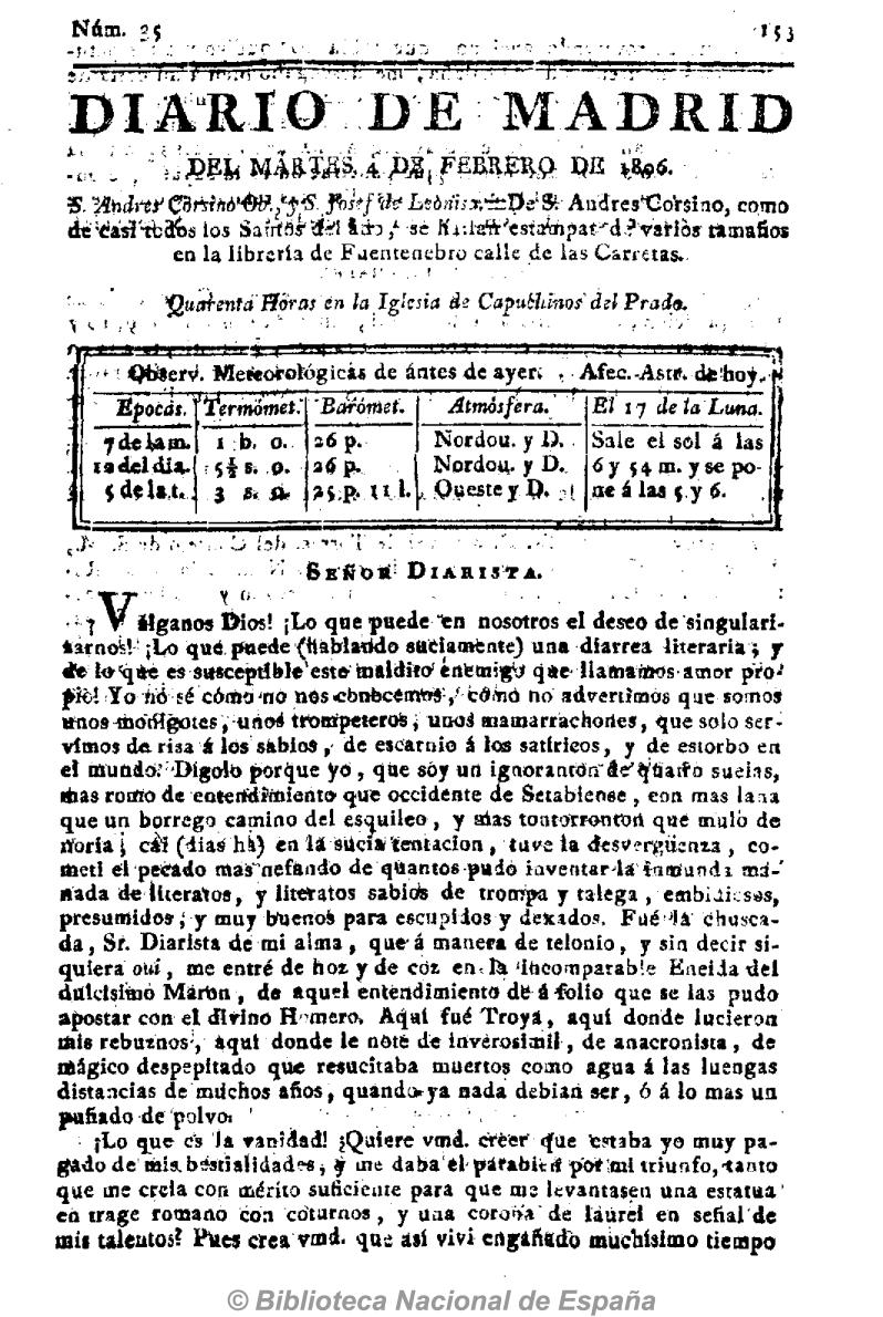 Señor diarista [Carta trigésimo sexta en respuesta al Anti-Quijote]