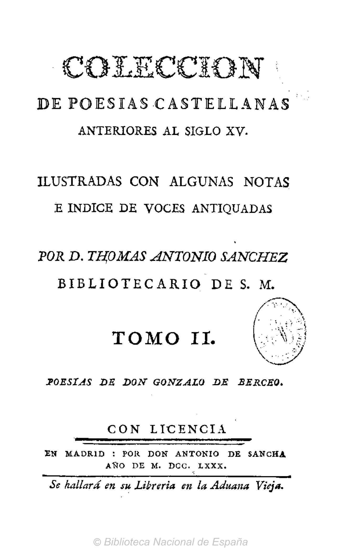Colección de poesías castellanas anteriores al siglo XV, Tomo II