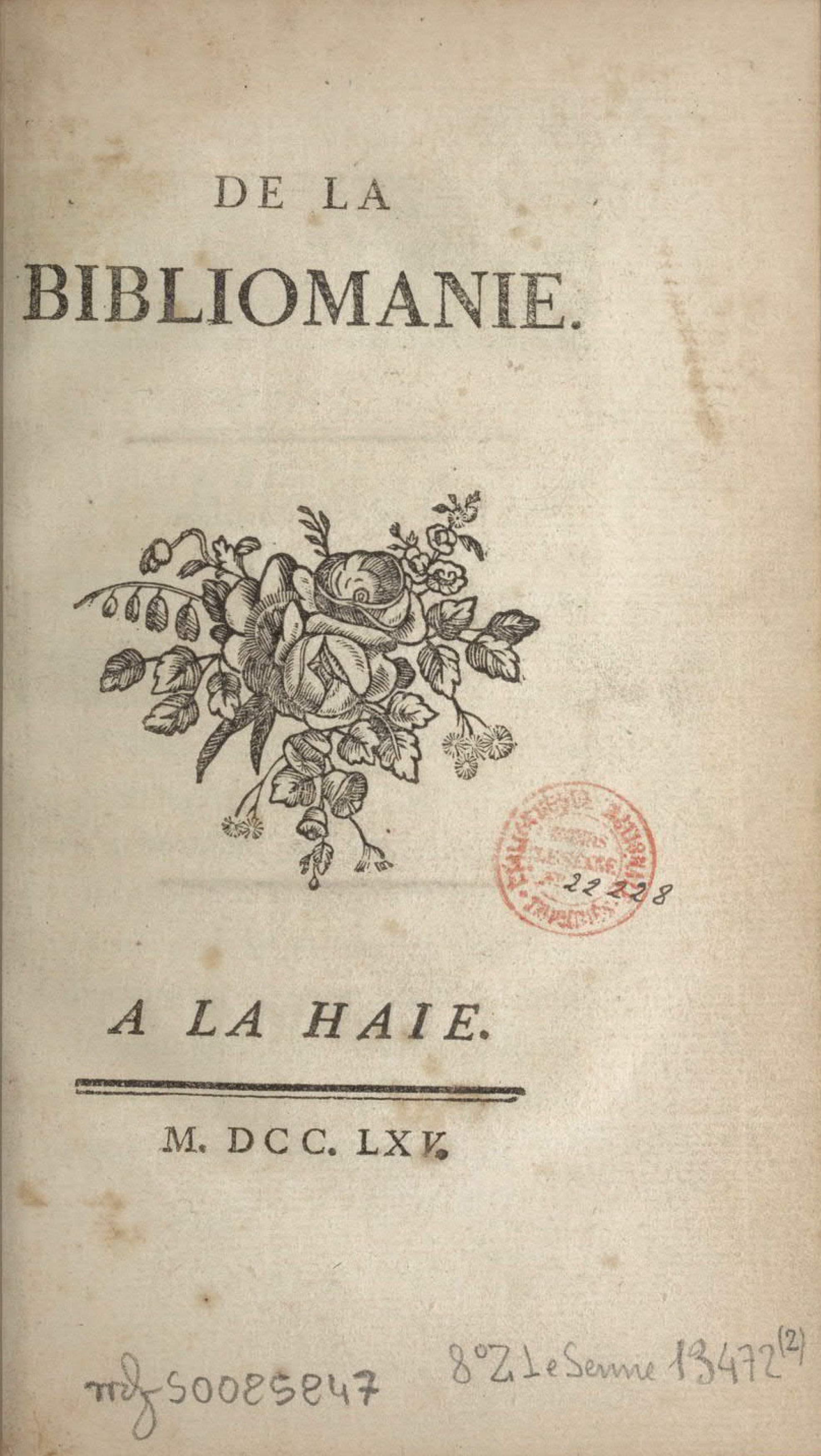 De la bibliomanie