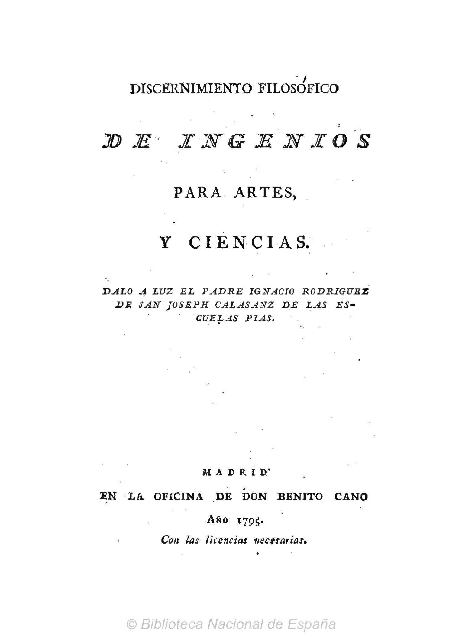 Discernimiento filosófico de ingenios para artes, y ciencias