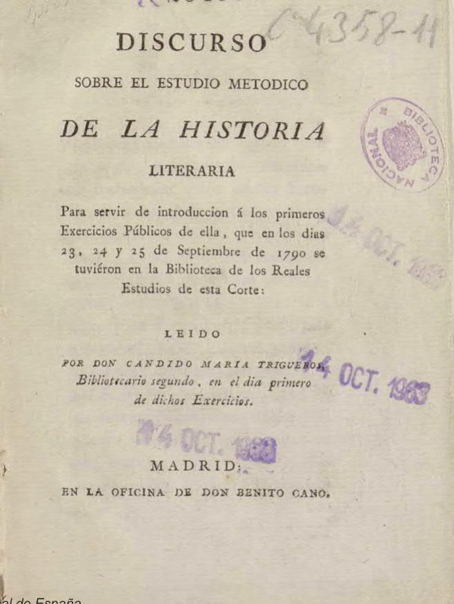 Discurso sobre el estudio metódico de la historia literaria