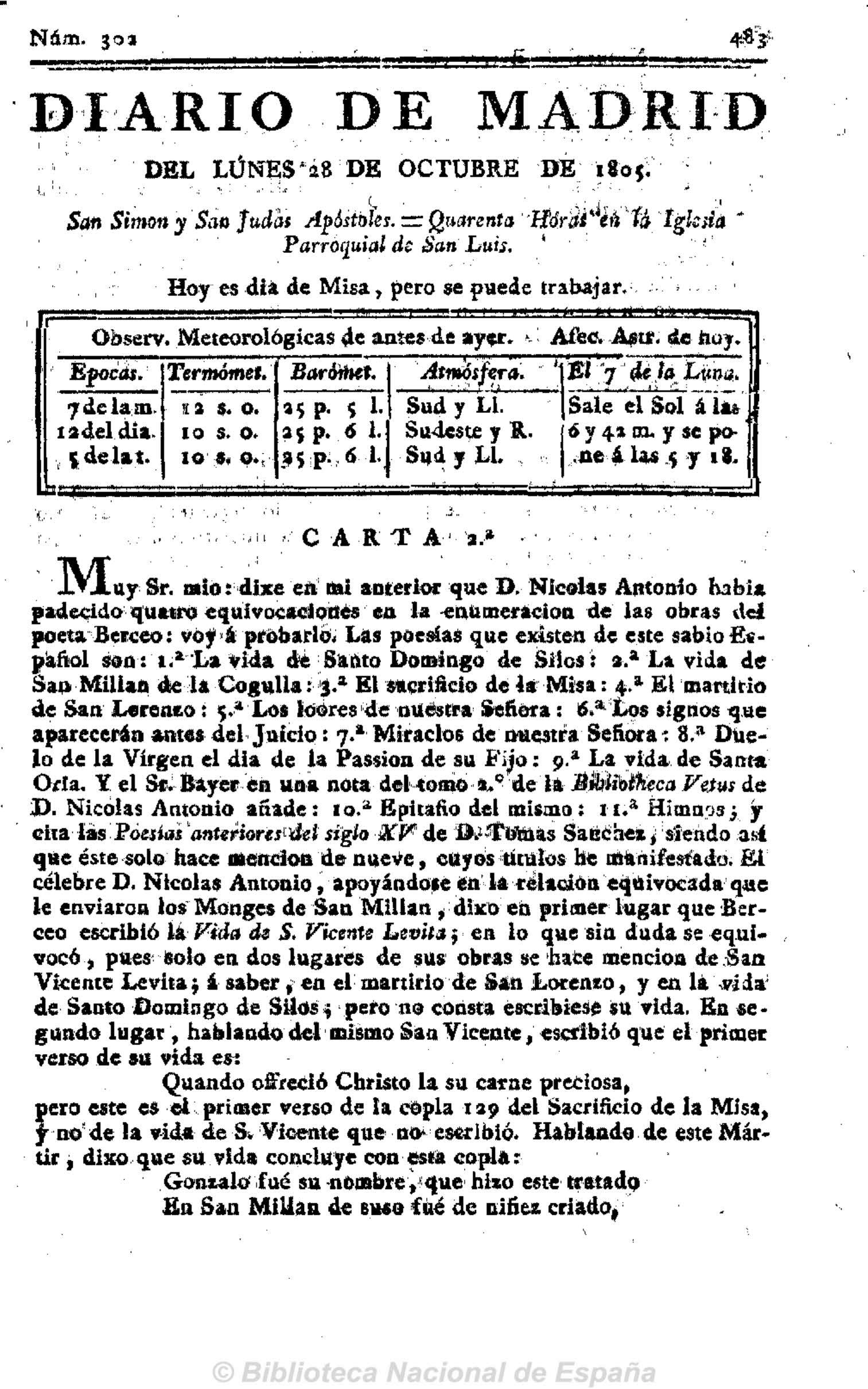 Carta segunda [Segunda carta de Nicolás Pérez, el Setabiense]