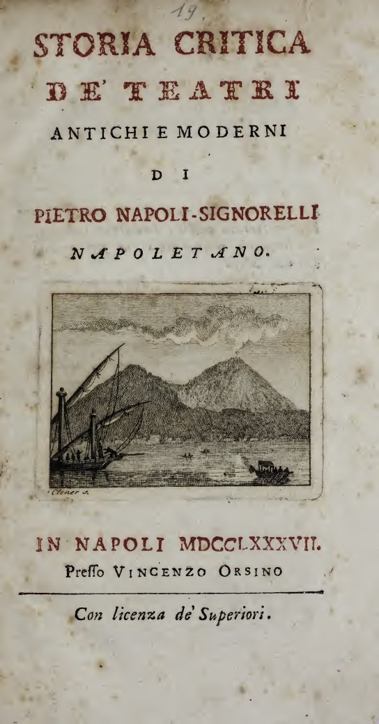 Storia critica de' teatri antichi e moderni, Tomo I